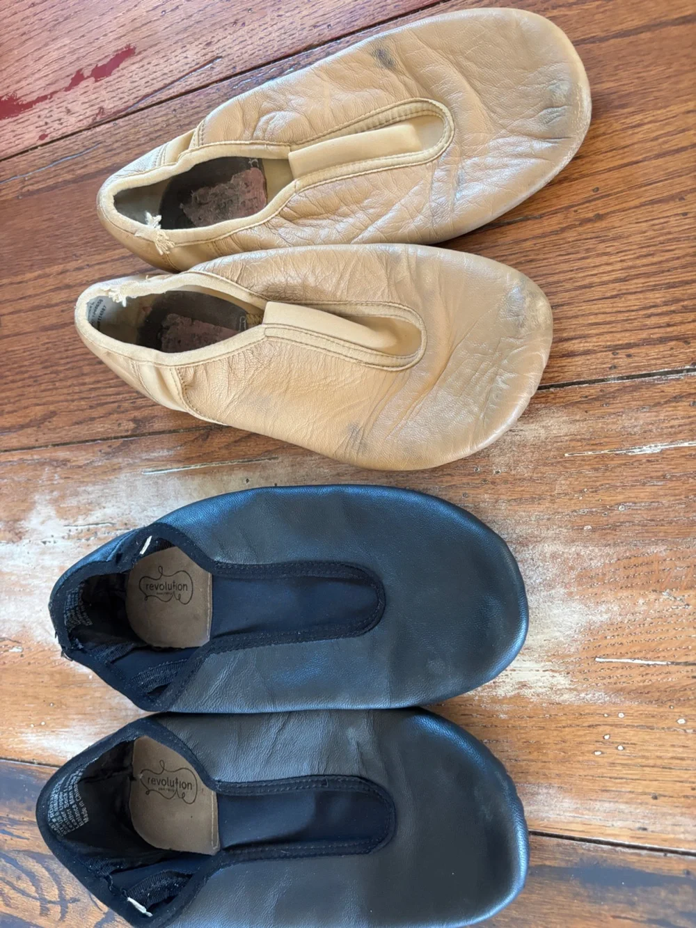 Children's Slip-On Dance Shoes - Black and Tan